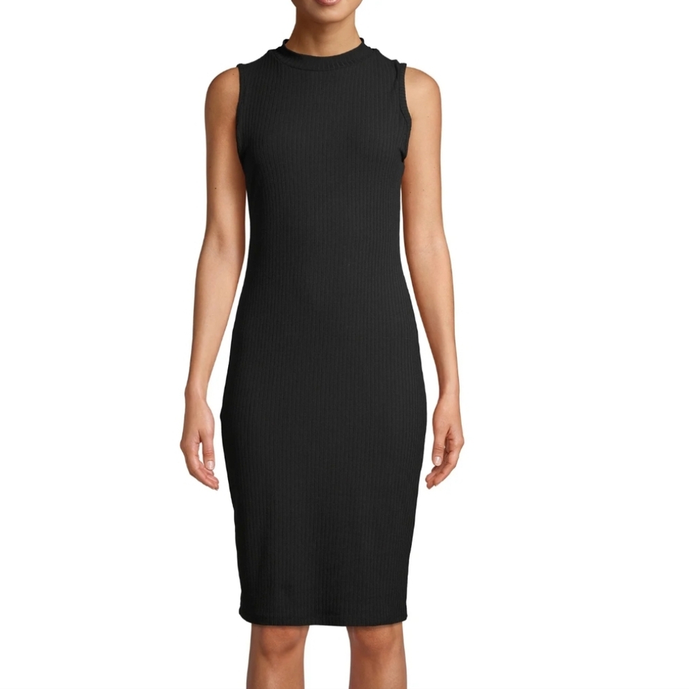 NWT Ribbed Knit Midi Bodycon Black Dress XXL Juniors